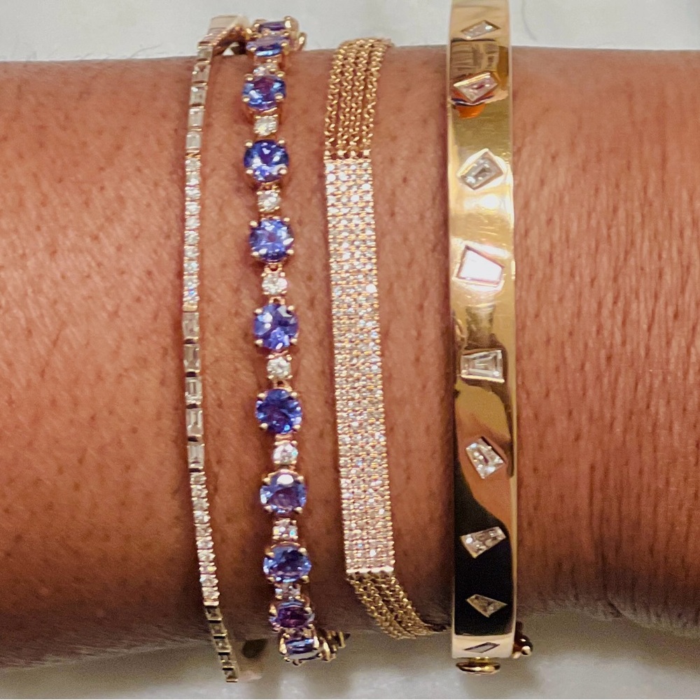 Anne Sisteron pavé diamond bracelet 14K Rose Gold, Multi-Chain - Picture 8 of 11